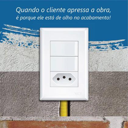 Imagem de 2 Interruptores Simples E 1 Tomada 2p+t 10a/250v Fame Kit 12