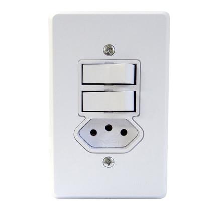 Imagem de 2 Interruptores Simples + Tomada 10a Linha Gelo Radial c/ 10