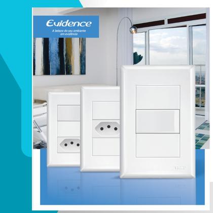 Imagem de 2 Interruptores Triplo Simples 4x2 16A Evidence - FAME
