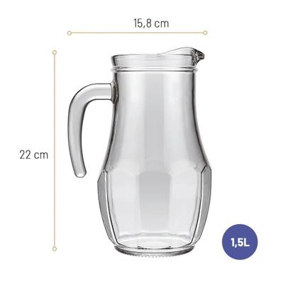 Imagem de 2 Jarras Vidro P/ Suco Água Tango Resistente 1,5L Nadir