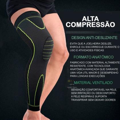 Imagem de 2 Joelheira Perna Inteira Protetor Joelhos Exercício Funcional academia