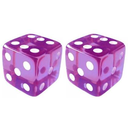 Imagem de 2 Jogo De Dado 16mm (1,6cm) Roxo Translúcido - EJ Games