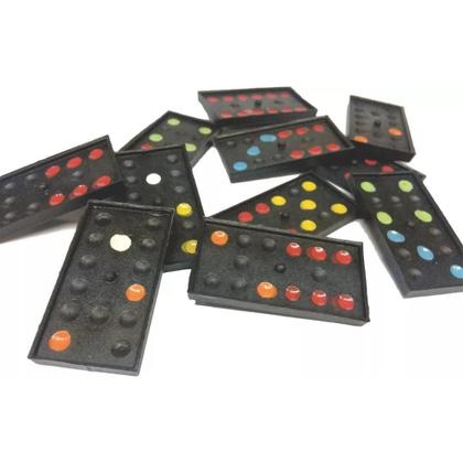 Imagem de 2 Jogos De Dominó Colorido Plástico Com Tampa Fechada P/ Personalizar