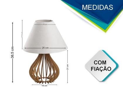 Imagem de 2 Kit Abajur Moderno Para Cabeceira Cama Enfeite -M- Cru