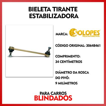 Imagem de 2 Kit Batente Amarelo Guarda Pó Bieleta Estabilizadora Reforçada Dianteira Volvo S80 2007 2008 2009