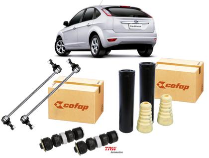 Imagem de 2 Kit Batente Coifa Traseiro Focus 1.6 2.0 2009 2010 2011 2012 2013 + 4 Bieletas COFAP TRW