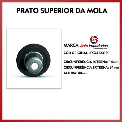 Imagem de 2 Kit Calço Prato Mola Superior Amortecedor Dianteiro Ford Royale 1992 1993 1994 1995 1996 1997 1998