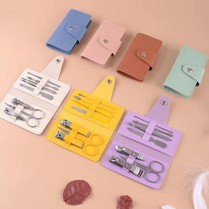 Imagem de 2 Kit Com 7 Pçs Cortador De Unhas Cutícula Pinças Espátulas Manicure