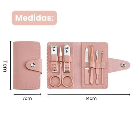 Imagem de 2 Kit Com 7 Pçs Cortador De Unhas Cutícula Pinças Espátulas Manicure