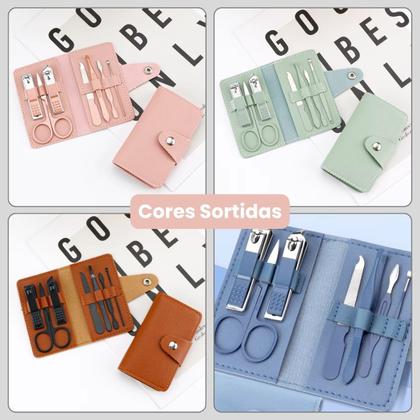 Imagem de 2 Kit Com 7 Pçs Cortador De Unhas Cutícula Pinças Espátulas Manicure