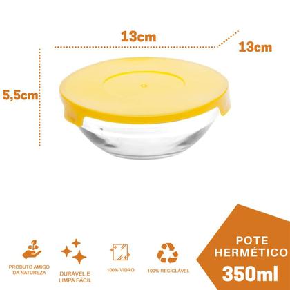 Imagem de 2 Kit de 5 Tijela de Vidro Bowl Redondo com Tampa Cor Sortida