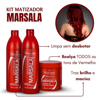 Imagem de 2 Kit Matizador Marsala Maycrene (2 Shampoo + 2 Condicionador + 2 Máscara )