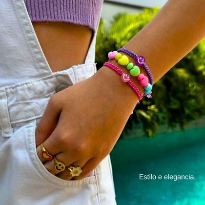 Imagem de 2 kit miçanga infantil para pulseira cordão presente para menina lembrancinha festa infantil prenda