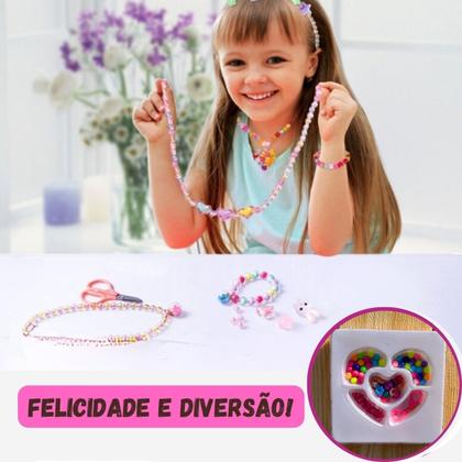 Imagem de 2 kit miçanga infantil para pulseira cordão presente para menina lembrancinha festa infantil prenda