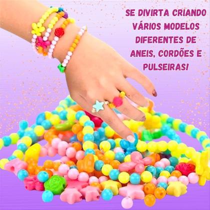 Imagem de 2 kit miçanga infantil para pulseira cordão presente para menina lembrancinha festa infantil prenda