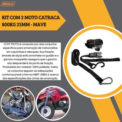 Imagem de 2 Kit Moto Catraca 800KG 25MM - Mave