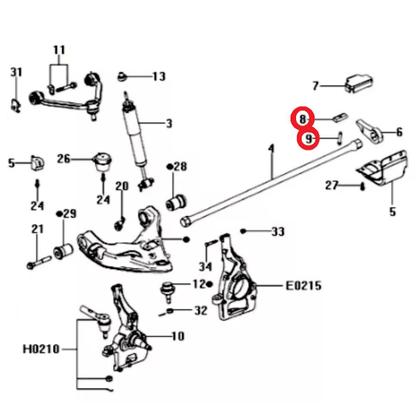 Imagem de 2 kit parafuso com porca barra de torção ranger 1998 a 2012 - explorer 1995 a 2005