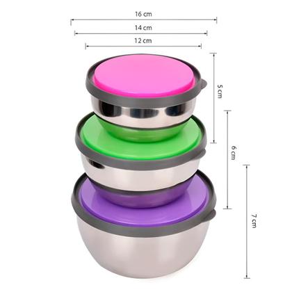Imagem de 2 Kits De Potes Aço Inoxidável Com Tampa Conservar Alimentos