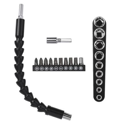Imagem de 2 Kits Eixo Extensor Flexível Universal Bits Soquetes Goal Tools Para Furadeira e Parafusadeira