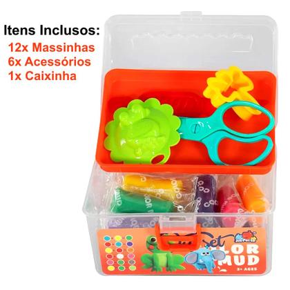Imagem de 2 Kits Massinha de Modelar 2 Maletas 24 Massas 12 Acessórios