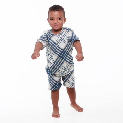 Imagem de 2 kits Pijamas ou conjunto Fifico modas xadrez e azul