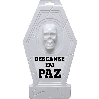 Imagem de 2 Lápides Preta e Branca Decoração Festa de Halloween Bruxas
