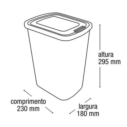 Imagem de 2 Lixeiras Plásticas Metalizadas Escritório Tampa Click 9Lts