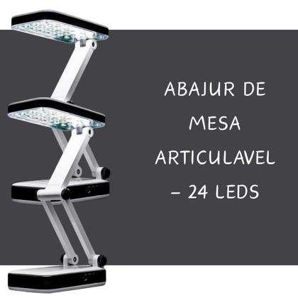 Imagem de 2 Luminária De Mesa Articulável Abajur 24 Leds Recarregável
