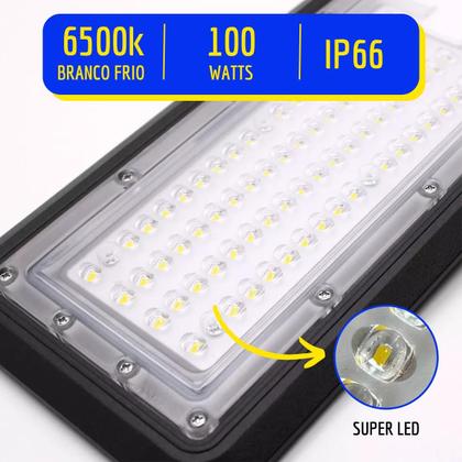 Imagem de 2 Luminaria Led Para Rua Publica Poste Smd 100w Prova Dagua Bivolt