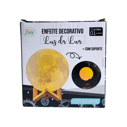 Imagem de 2 Luminária Lua Cheia 3d Led Abajur Com Suporte Sem Fio 15cm