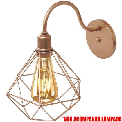 Imagem de 2 Luminárias Arandela de Parede Aramada Diamante P Industrial Retro Vintage Agp Ilumini