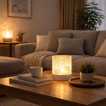Imagem de 2 Luminárias de Led Abajur Moderno Efeito Água P/ Quarto