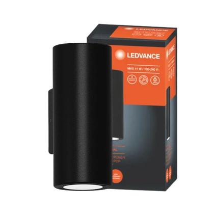 2 Luminárias Led Aplique Dual Cylinder Preta 2X11w Ledvance