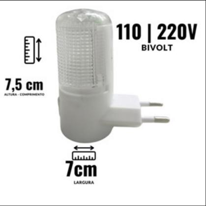 Imagem de 2 Luminárias Tomada Abajur Led Mini Luz Noturna Bivolt Mizza Escritório Quarto Bebê Vários Ambientes