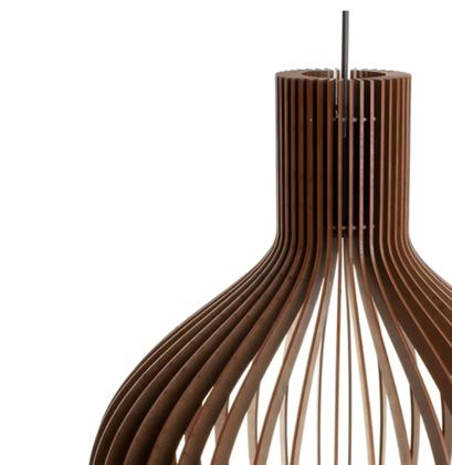 Imagem de 2 Lustre Pendente Sala Grande Luminária De Teto Cor Marrom