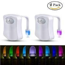 Imagem de 2 Luz Abajur Vaso Sanitario Lightbowl Com Sensor Led 8 Cores