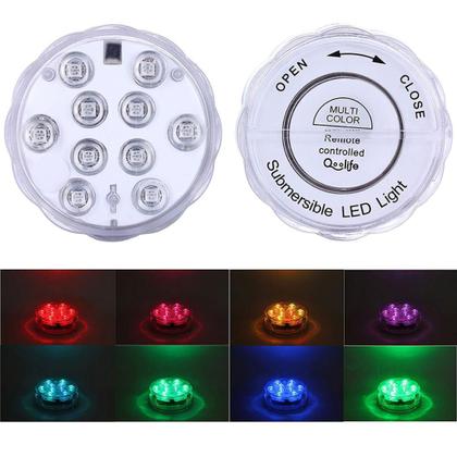 Imagem de 2 Luz  Luminária Led Piscina Copo Colorida Controle Pilha Ventosa Decoração