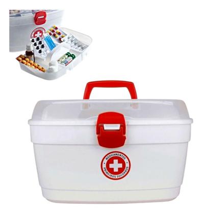 Imagem de 2 Maleta Caixa Primeiros Socorros M P/ Remédio Medicamento