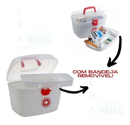 Imagem de 2 Maleta Caixa Primeiros Socorros M P/ Remédio Medicamento