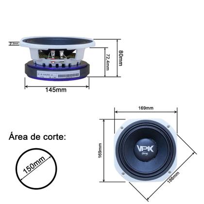 Imagem de 2 Medio Grave Qvs 6 Polegadas 250w Rms Alto Falante QVS 6VPK44 VPK