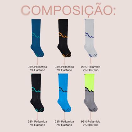 Imagem de 2 Meias 3/4 Compressão Masculina Fitness Corrida Selene
