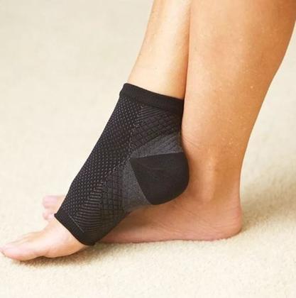 Imagem de 2 Meias Compressão Preta G Corrida Tensor Tornozelo Dor Top