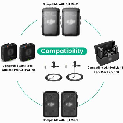 Imagem de 2 Microfones Lavalier para DJI Mic 2 e Rode Wireless GO II