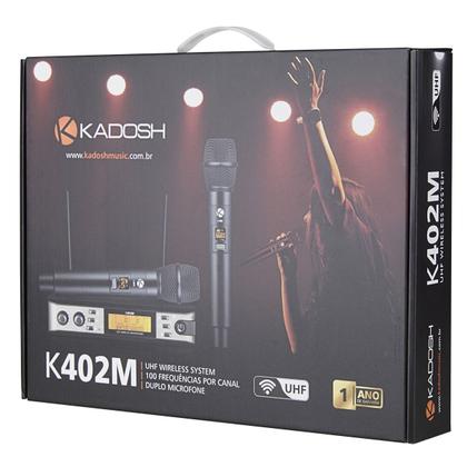 Imagem de 2 Microfones Sem Fio De Mão UHF K402m Kadosh Profissional Para Festas E Eventos