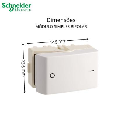 Imagem de 2 Módulo Interruptor Bipolar Simples Schneider Decor 25 A 250 V Branco