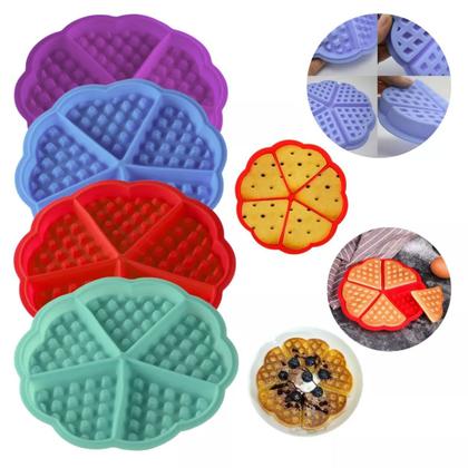 Imagem de 2 Moldes Waffles Coração Silicone Forma Assadeira Air Fryer