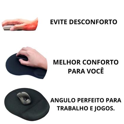 Imagem de 2 Mousepads Ergonômicos Gamer com Apoio de Pulso  Conforto e Precisão para Longas Horas de Uso