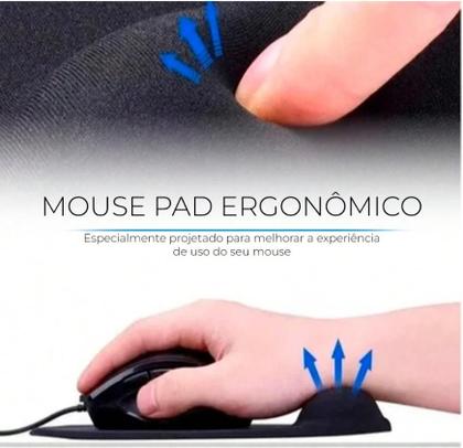 Imagem de 2 Mousepads Ergonômicos Gamer com Apoio de Pulso  Conforto e Precisão para Longas Horas de Uso