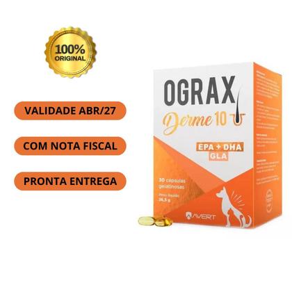 Imagem de 2 Ograx Derme 10 Avert Suplemento Alimentar para cachorro cão cães 60 Capsulas