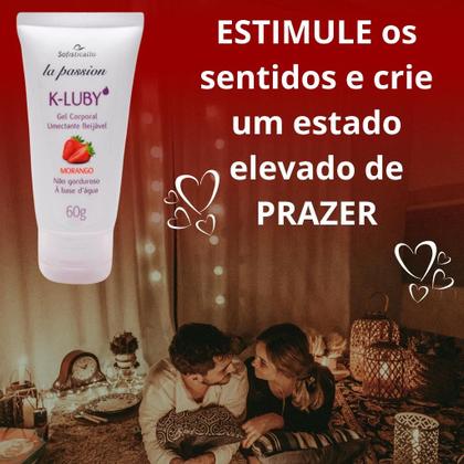 Imagem de 2 Óleo para Massagem Love Hot Morango + K-LUBY Gel Corporal Umectante Beijável Morango